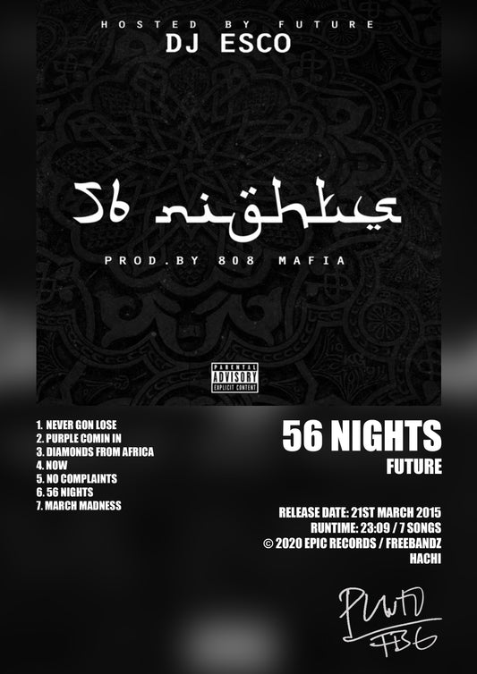 ALBUM - FUTURE - 56 NIGHTS - A4 (FRAMED)