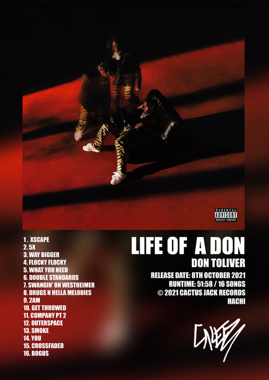 ALBUM - DON TOLIVER - LIFE OF A DON - A4 (FRAMED)